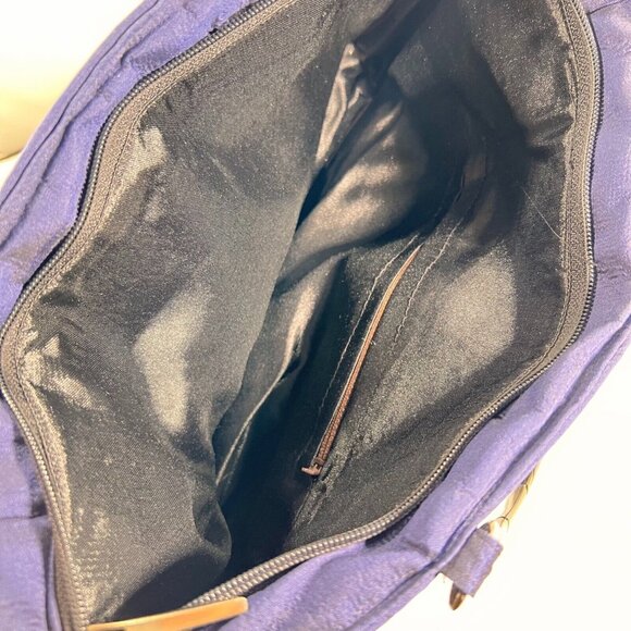 Blue Purple Beaded Purse Handbag Acrylic Bamboo style Handles Unbranded Zipper - Picture 7 of 14